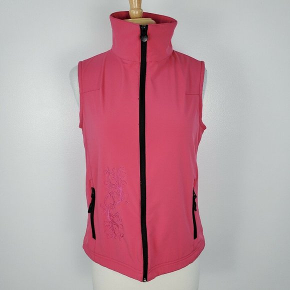 Outback Trading Company Vest Womens Medium Pink Soft Shell Fleece Lined - Picture 4 of 12